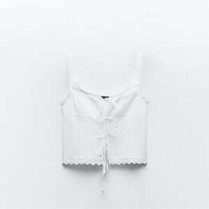 ZARA Embroidered Tied Top